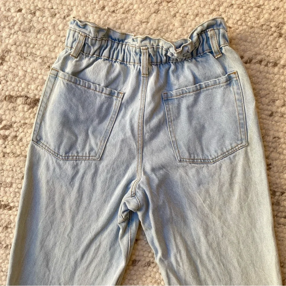 RSQ Light Wash Paperbag Waist Mom Jeans, Size 8 - Picture 7 of 7